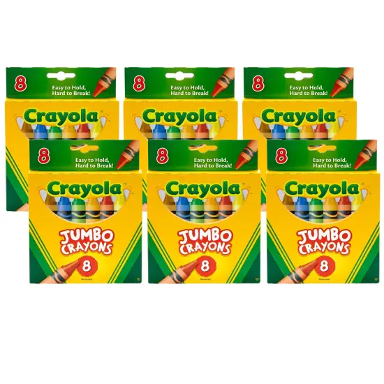 Jumbo Crayons, 8 Per Box, 6 Boxes {1}