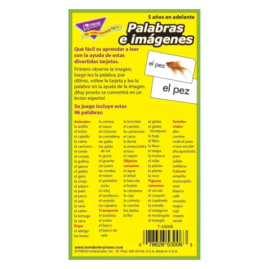 Palabras e im&aacute;genes (SP) Skill Drill Flash Cards, Pack of 3 {6}