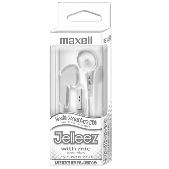 Jelleez&trade; Soft Earbuds with Mic, White, Pack of 2 {2}