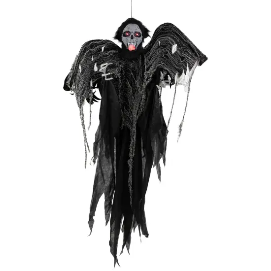 Northlight Animated Hanging Zombie Vampire with Lights and Sound Halloween Decoration - 5' Black {3}