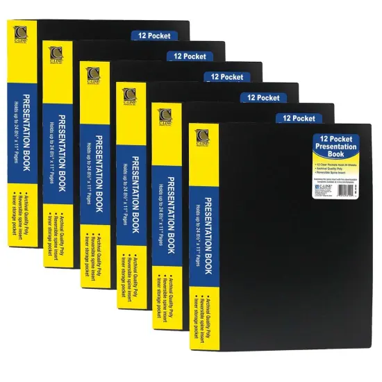 Bound Sheet Protector Presentation Book, 12-Pocket, Pack of 6 {1}