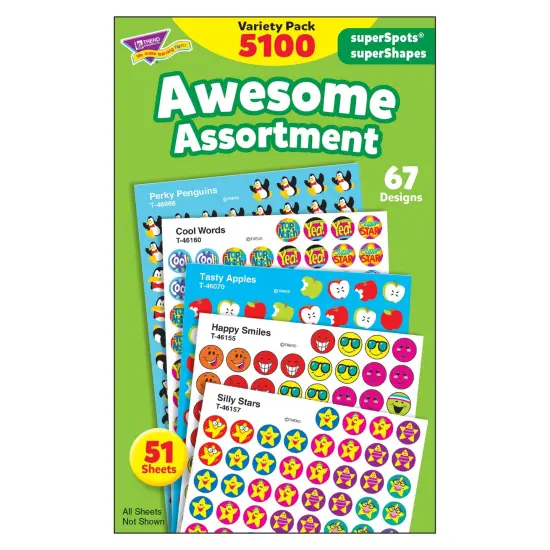 Awesome Assortment superSpots&reg;/superShapes Variety Pack, 5100 Per Pack, 2 Packs {2}