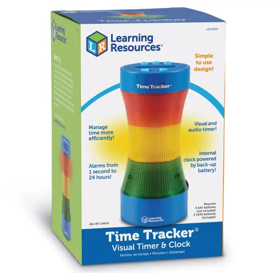 Learning Resources Time Tracker Visual Timer and Clock Multicolored {5}