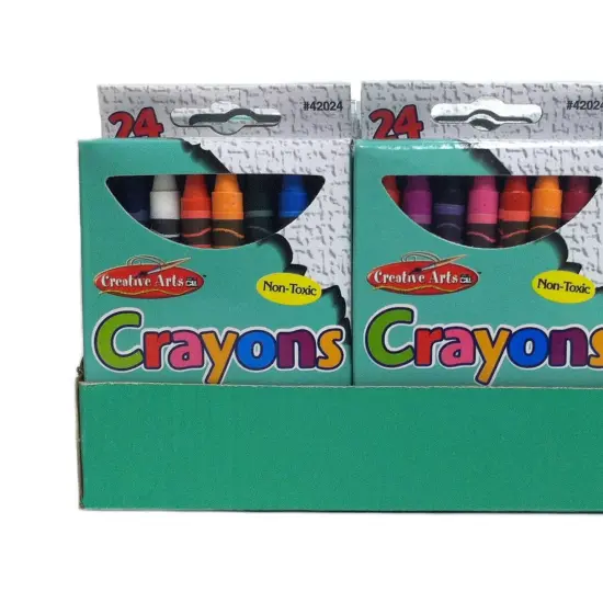 Crayons, Assorted Colors, 24 Per Box, 24 Boxes {3}