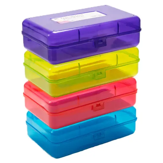 Translucent Pencil Boxes, Assorted Colors, Pack of 12 {3}