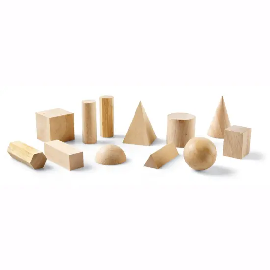 Wooden Geometric Solids, Pack of 12 {1}