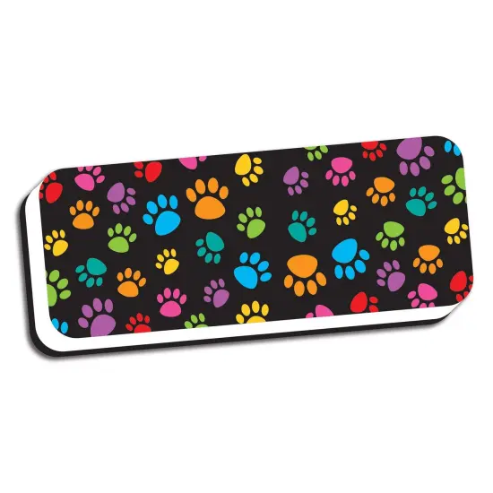 Magnetic Whiteboard Eraser, Colorful Assorted Paw Pattern, 2" x 5", Pack of 6 {2}