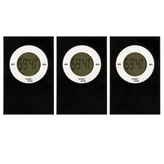 Magnetic Digital Timer, Black, Pack of 3 {1}