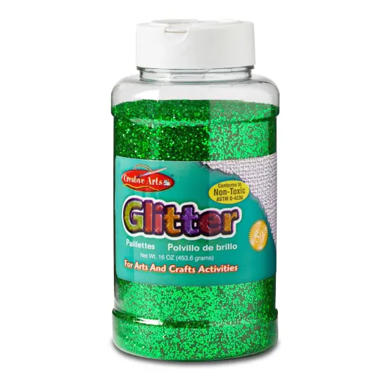 Creative Arts&trade; Glitter, 1 lb. Bottle, Green, Pack of 3 {2}