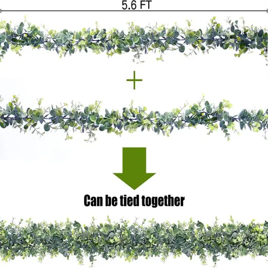5.6FT Faux Eucalyptus Garland &ndash; Greenery for Table Runners, Events & Mantel Decor {5}