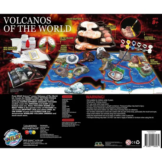 Volcanos of the World - Science Kit for Ages 8+ - Create 11 Volcanos, Mineral Pools, Lava Bombs, Tectonic Map and More {4}