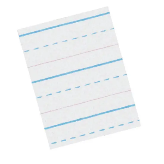 Sulphite Handwriting Paper, Dotted Midline, Grade 2, 1/2" x 1/4" x 1/4" Ruled Long, 10-1/2" x 8", , 500 Sheets Per Pack, 2 Packs {1}