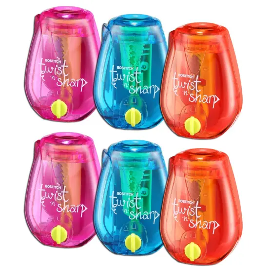 Twist-n-Sharp&trade; Kids Pencil Sharpener, Assorted Colors, Pack of 6 {1}