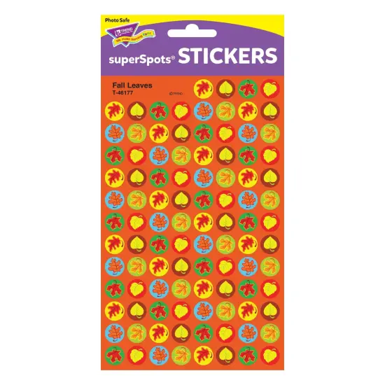Fall Leaves superSpots&reg; Stickers, 800 Per Pack, 6 Packs {3}