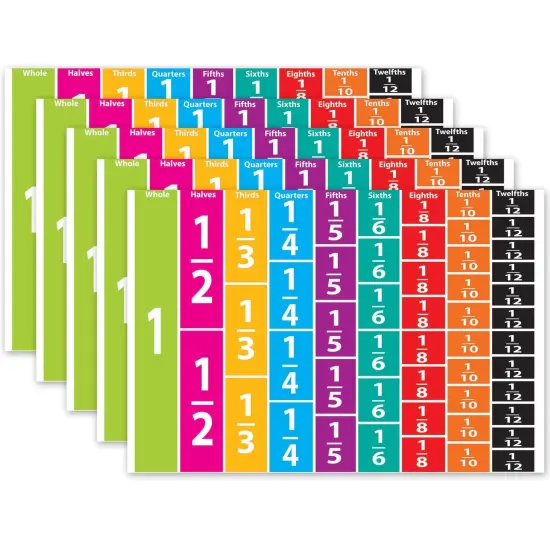 Math Die-Cut Magnets, Comparative Fractions, 51 Pieces Per Pack, 5 Packs {1}