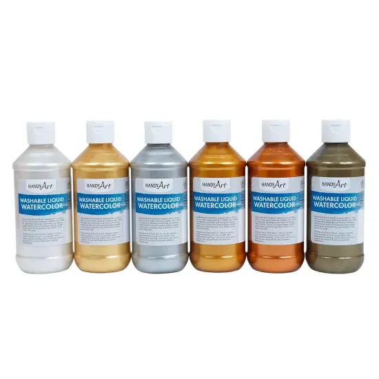 Metallic Liquid Watercolor, 8 oz, Set of 6 {1}