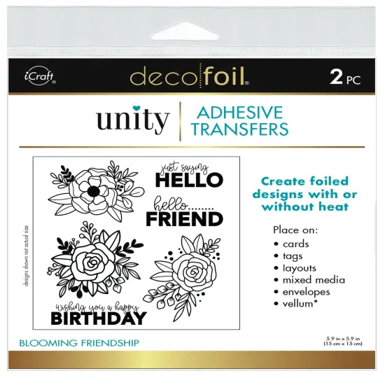 Deco Foil Adhesive Transfer Sheets by Unity 5.9" x 5.9"-Blooming Friendship {1}