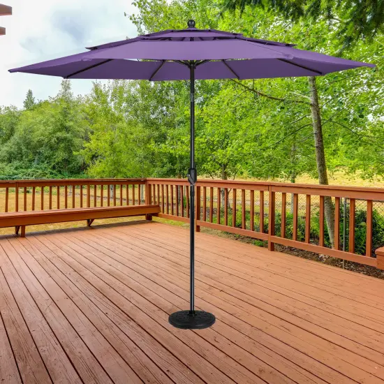 Northlight Black Flat Round Resin Base Stand for Patio Umbrella - 21lbs {3}