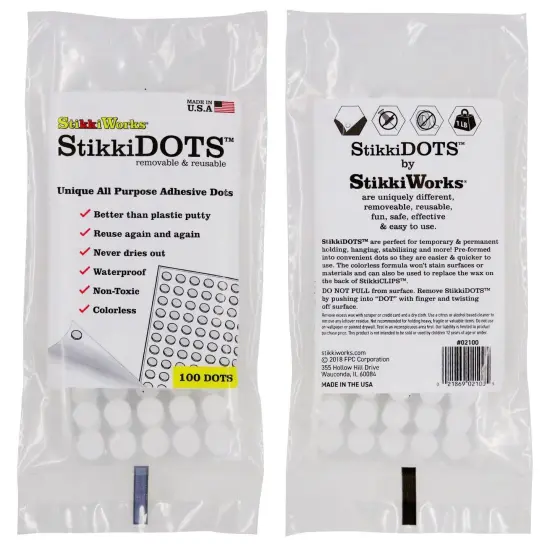 StikkiDOTS&trade;, Adhesive Dots, 100 Per Pack, 6 Packs {2}