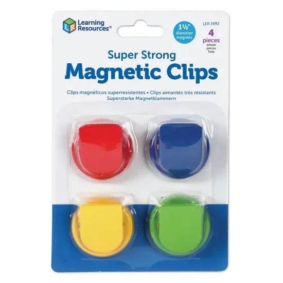 Super Strong Magnetic Clips, 1 1/2" Diameter, 4 Per Pack, 2 Packs {2}