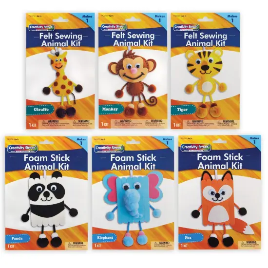 Animal Craft Kits, Felt & Foam, 6 Kits {1}