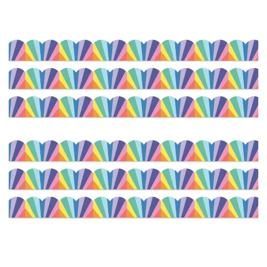 We Stick Together Rainbow Burst Scalloped Bulletin Board Borders, 39 Feet Per Pack, 6 Packs {1}