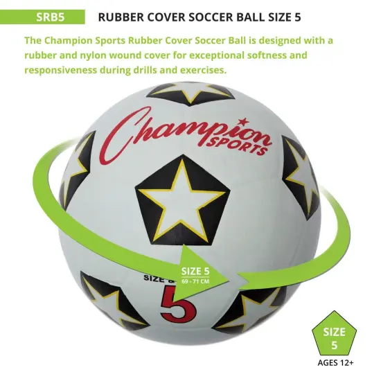 Rubber Soccer Ball Size 5, Pack of 3 {2}