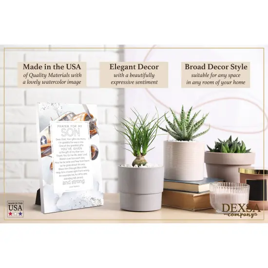 Prayer For My Son Wood Plaque with Easel and Hook Wall Tabletop Art - 6 inches x 9 inches {3}