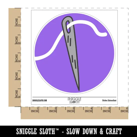 Sewing Needle and Thread Waterproof Vinyl Phone Tablet Laptop Water Bottle Sticker Set - 5 Pack {1}