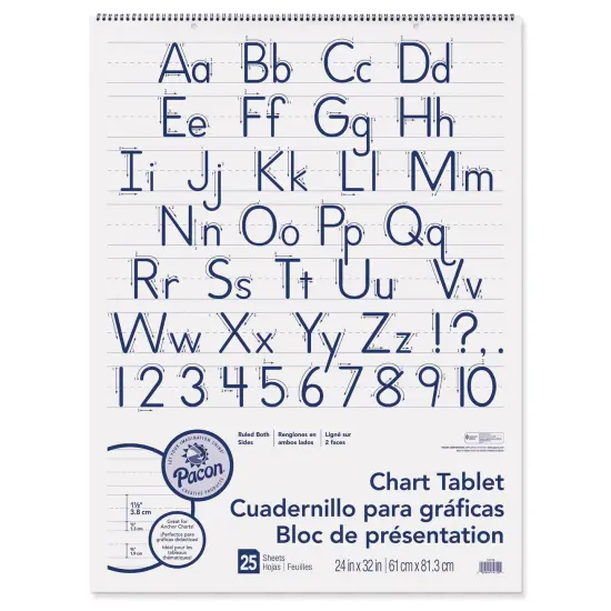 Chart Tablet, Manuscript Cover, 1-1/2" Ruled, 24" x 32", 25 Sheets, Pack of 2 {4}