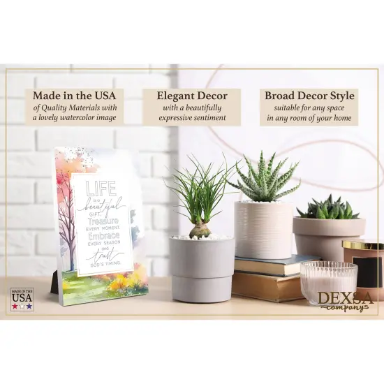 Life Is A Beautiful Wood Plaque with Easel and Hook Wall Tabletop Art - 6 inches x 9 inches {3}