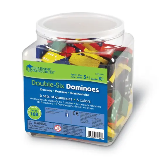 Double-Six Colored Dominoes in a Bucket, Set of 168 {2}