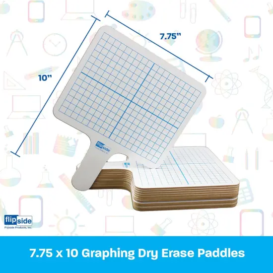 Two-Sided (3/8" Graph/Blank) Rectangular Dry Erase Graphing Paddles, Class Pack of 12 {5}