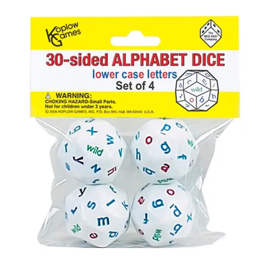 30-Sided Alphabet Dice, Lowercase, Set of 4 {1}