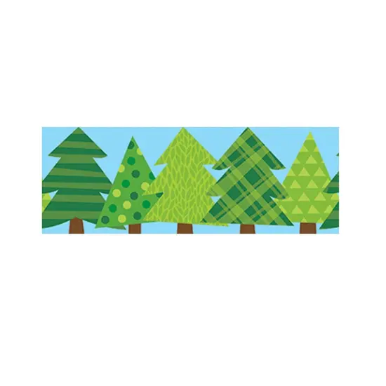 Woodland Friends Patterned Pine Trees EZ Border, 48 Feet Per Pack, 3 Packs {3}