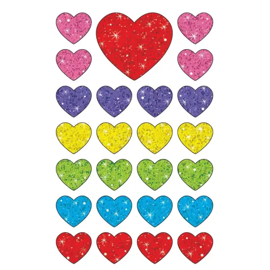 Sparkle Hearts superShapes Stickers-Sparkle, 100 Per Pack, 6 Packs {3}