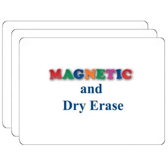 Magnetic Dry Erase Board, Two-Sided Blank/Blank, 9" x 12", Pack of 3 {1}