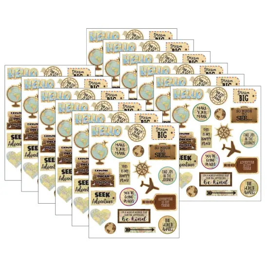 Travel the Map Stickers, 120 Per Pack, 12 Packs {1}