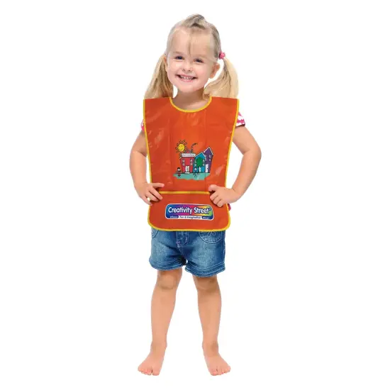 Children's Artist Smock, Ages 3 to 8, Orange, 15" x 12", Pack of 3 {2}