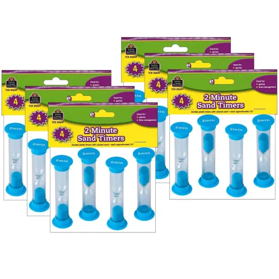 Sand Timers, Small, 2 Minute, 4 Per Pack, 6 Packs {1}