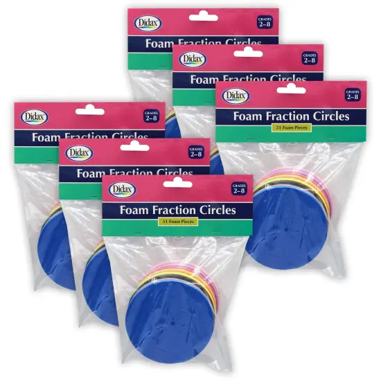 Easyshapes Foam Fraction Circles, 51 Pieces Per Set, 6 Sets {1}