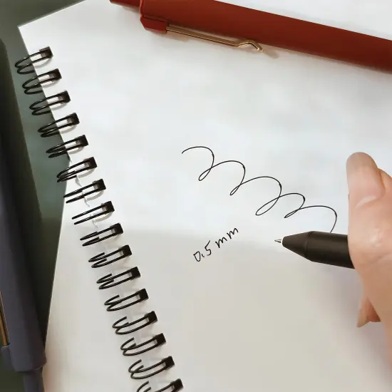 Wrapables Retractable Black Ink Gel Pens, 0.5mm Fine Point, Stationery Supplies for Home Office School (Set of 6), Bold {3}