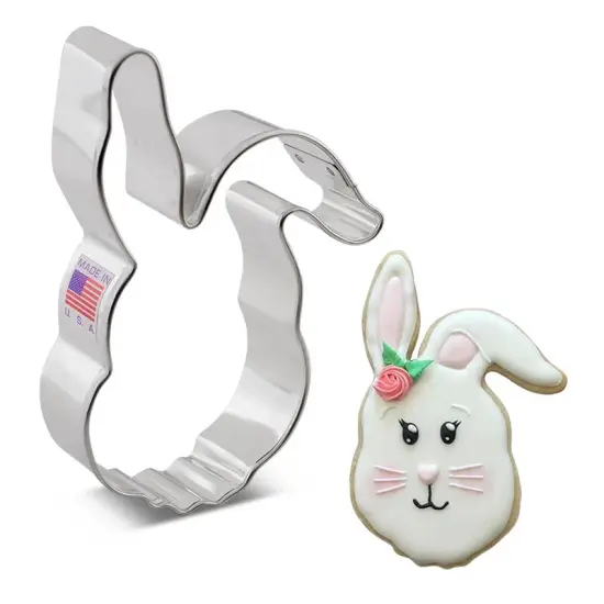 Ann Clark Rabbit Face Cookie Cutter 4 1/4" with one floppy ear {1}