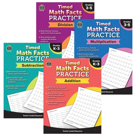 Timed Math Facts Practice: Addition, Subtraction, Multiplication & Division Set {1}