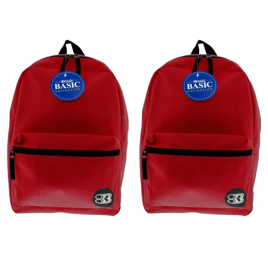 Basic Backpack 16" Burgundy, Pack of 2 {1}