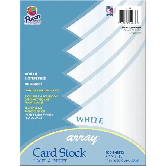 Card Stock, Classic White, 8-1/2" x 11", 100 Sheets {1}