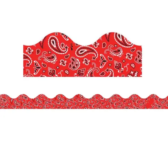 Red Bandana Extra Wide Deco Trim, 37 Feet Per Pack, 6 Packs {2}