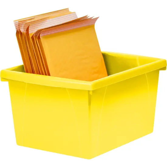 4 Gallon Classroom Storage Bin, Yellow, Pack of 3 {2}