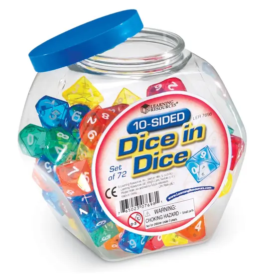 10-Sided Dice in Dice, Pack of 72 {3}