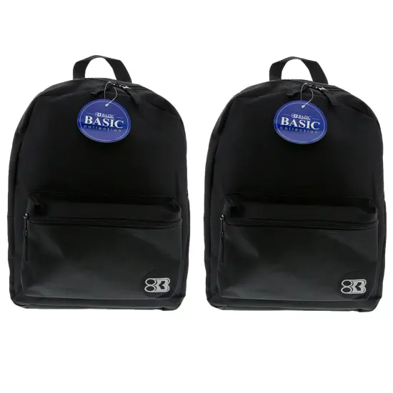 Basic Backpack, 16", Black, Pack of 2 {1}